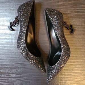 Saint Laurent Glittery Black Opyum Pumps
